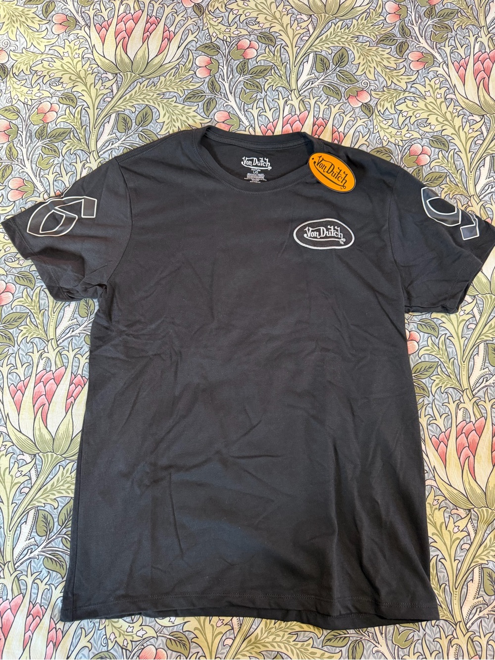 Von Dutch Men's Black Logo Short-Sleeve Tee Large